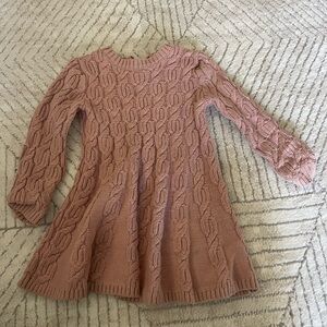 Charming Pink Cable Knit Dress for Kids